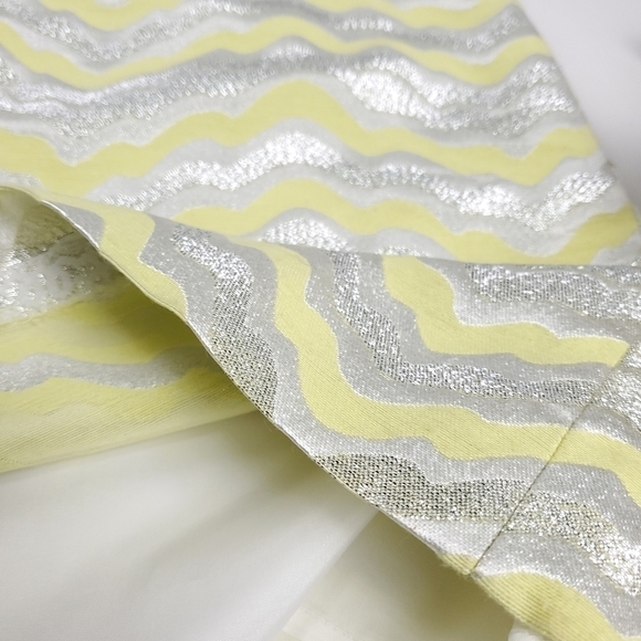 New Lilly Pulitzer Yellow Silver Stripe Dress 4 - Picture 7 of 12